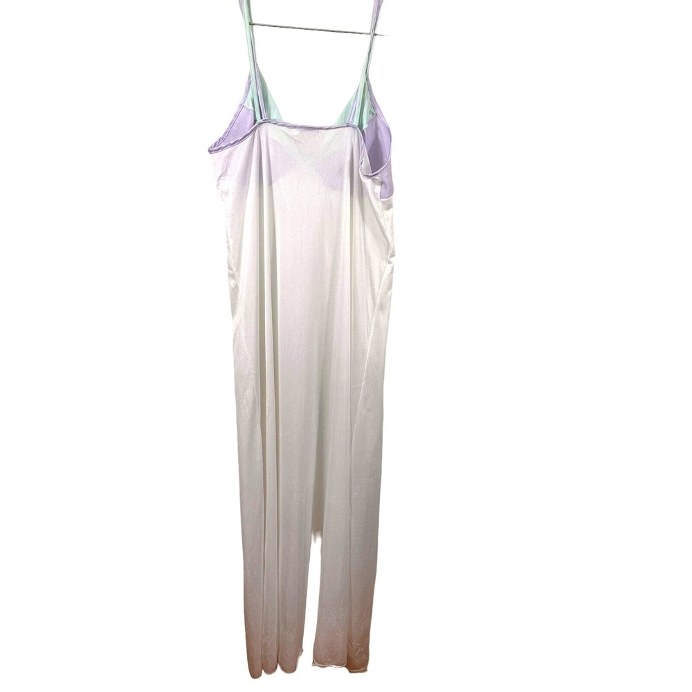 Yolande Womens Nightgown S Maxi Lingerie Sleepwear Flower White Multi Color Vtg - Picture 3 of 8